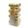 16 Palline Natalizie 40mm Infrangibili Oro