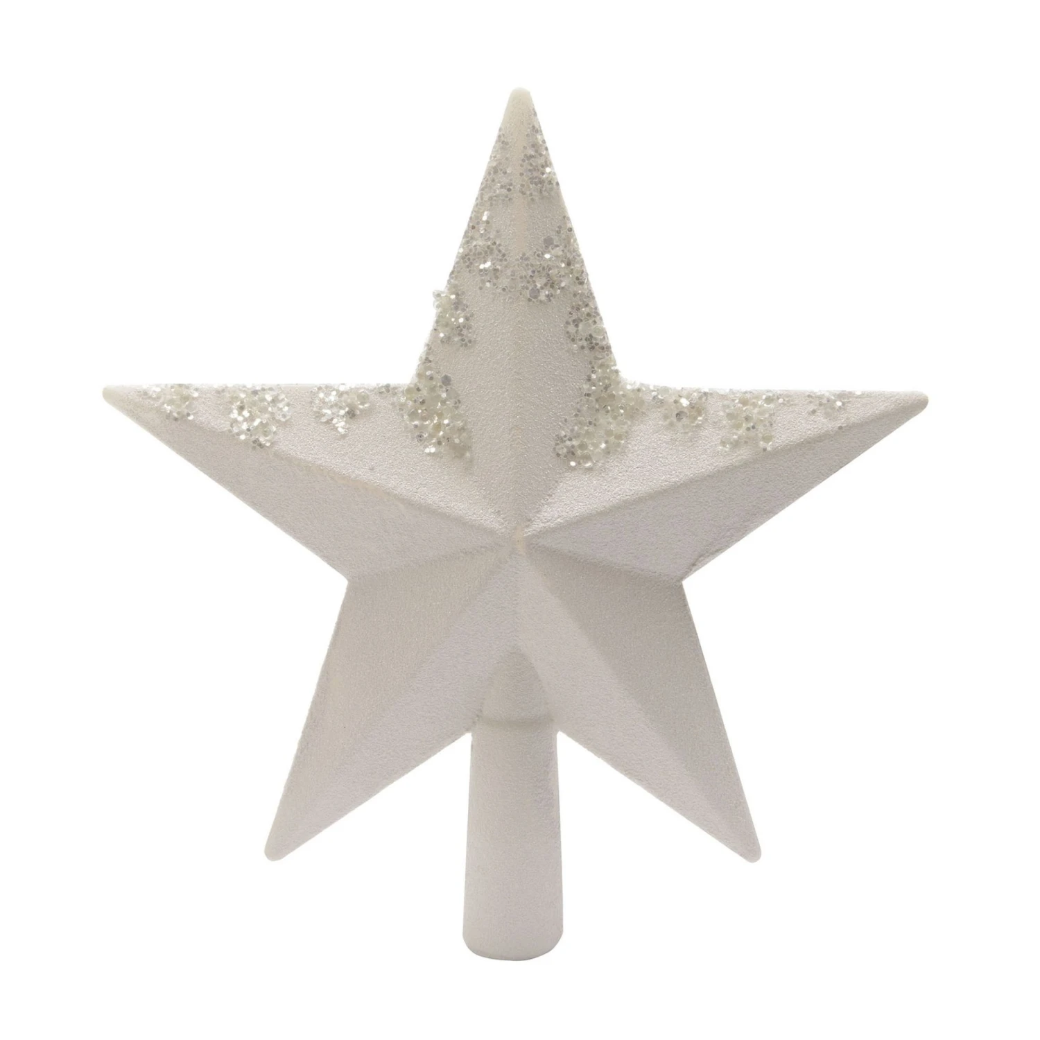 Puntale Albero Natale 20cm Infrangibile Stella Bianca Decorazioni Glitter 1 Puntale Albero Natale 20cm Infrangibile Stella Bianca Decorazioni Glitter