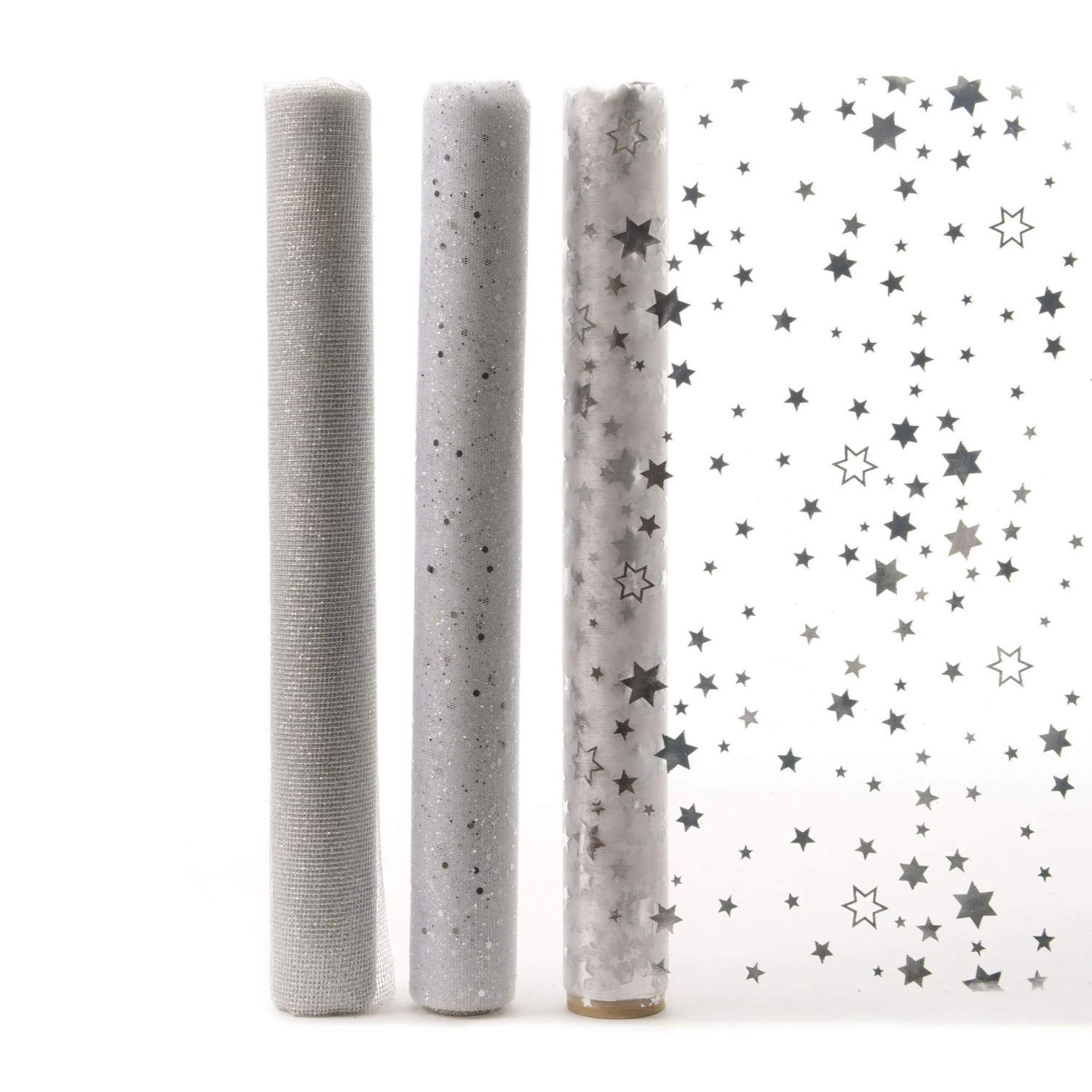 Tessuto Con Glitter E Decorazioni Oro 35x200cm - Argento 1 Tessuto Con Glitter E Decorazioni Oro 35x200cm - Argento