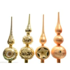 Puntale Natale 8x30cm Con Decoro Oro