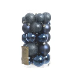 30 Palline In Plastica Blu Notte