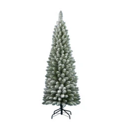 Flora Albero Di Natale Slim Innevato Silvestre 210 Cm - 442 Rami