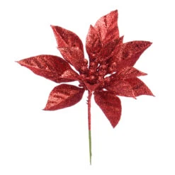 Pick Decorazione Floreale Stella Di Natale Classica - Rosso