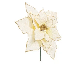 Pick Decorazione Floreale Stella Di Natale Excelsior - Oro