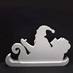 Slitta Con Babbo Natale In Polistirolo 120cm