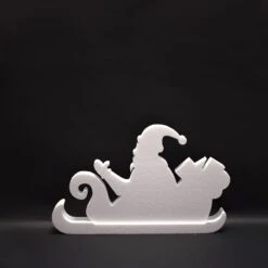 Slitta Con Babbo Natale In Polistirolo 71cm