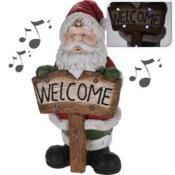 Babbo Natale Welcome Con Luci E Musica