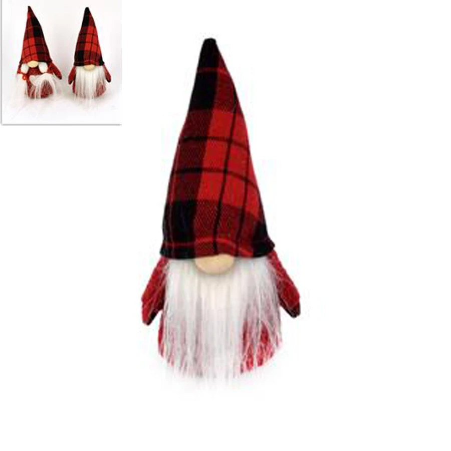 Gnomo Di Natale Con Cappello Scozzese 15cm 1 Gnomo Di Natale Con Cappello Scozzese 15cm