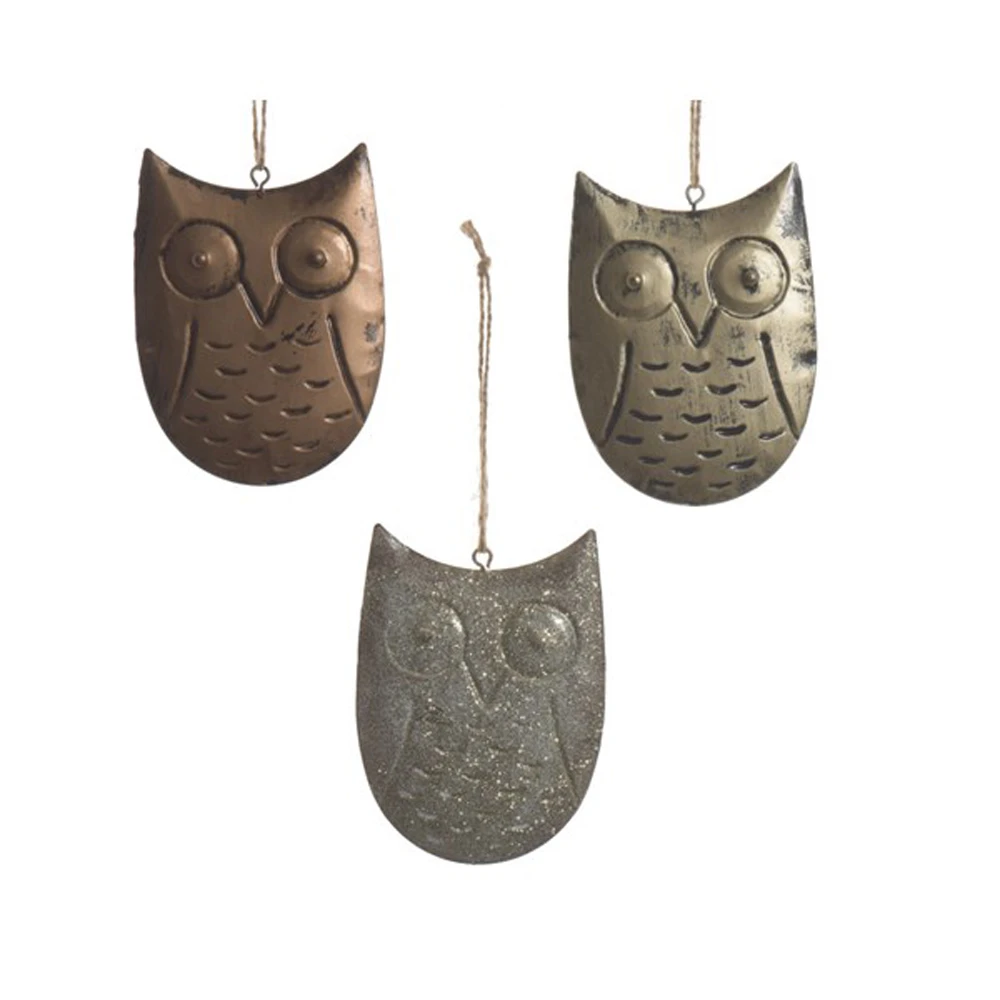 Addobbo Natalizio Civetta In Ferro Con Gancio 1 Addobbo Natalizio Civetta In Ferro Con Gancio