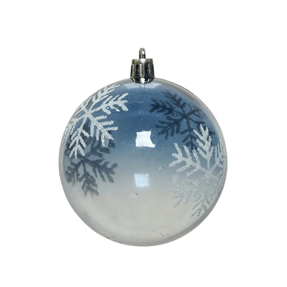 Pallina Natalizia 80mm Infrangibile Blu Notte Con Decorazione 1 Pallina Natalizia 80mm Infrangibile Blu Notte Con Decorazione