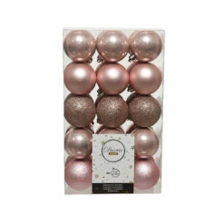 30 Palline Natalizie 60mm Infrangibili Rosa Cipria