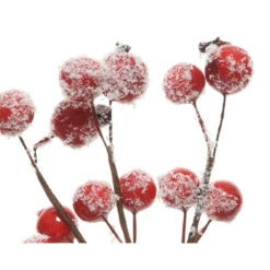 Addobbo Floreale Ramo Decorativo Bacche 15cm Rosso -Negozio Di Decorazioni Natalizie 0057315 addobbo floreale ramo decorativo bacche 15cm rosso