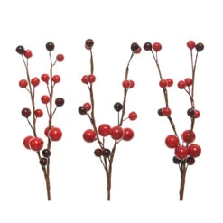 Addobbo Floreale Ramo Decorativo Bacche 8cm Rosso