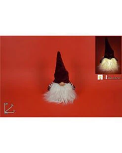 Gnomo Di Natale Con Luce 26cm