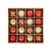 16 Palline Natalizie 80mm Infrangibili Rosse E Oro