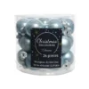 24 Palline Natalizie In Vetro Azzurro