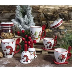 Villa D'Este Tazza Mug Da Natale In Ceramica Con Cucchiaino -Negozio Di Decorazioni Natalizie 0097776 villa deste tazza mug da natale in ceramica con cucchiaino
