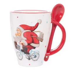 Villa D'Este Tazza Mug Da Natale In Ceramica Con Cucchiaino -Negozio Di Decorazioni Natalizie 0097781 villa deste tazza mug da natale in ceramica con cucchiaino