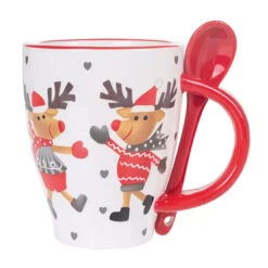 Villa D'Este Tazza Mug Da Natale In Ceramica Con Cucchiaino -Negozio Di Decorazioni Natalizie 0097783 villa deste tazza mug da natale in ceramica con cucchiaino